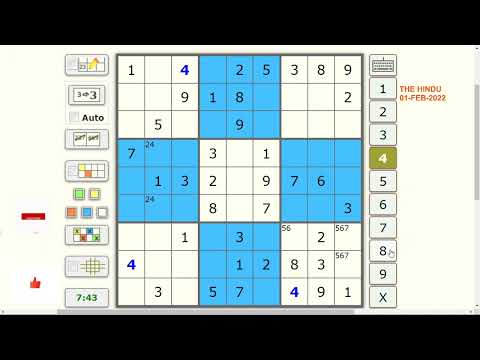 01 Feb 2022 | THE HINDU | SUDOKU | 5-STAR DIFFICULTY  | SOLUTION #SUDOKU #DAILY