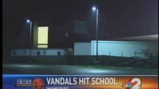 preview picture of video 'Vandals tag Miamisburg High School with graffiti'