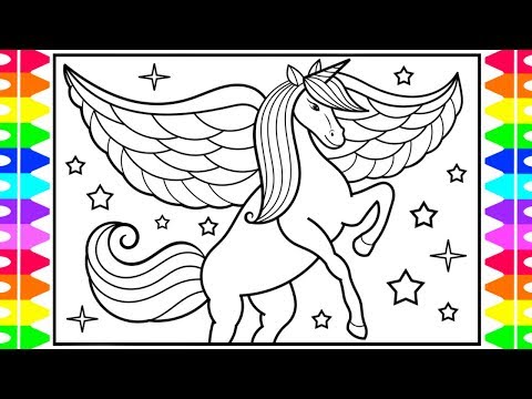 How to Draw a Unicorn with Wings for Kids...