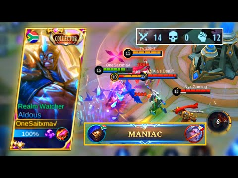 ALDOUS THE HYPER CARRY INSANE DAMAGE | MANIAC GAMEPLAY | ALDOUS BEST BUILD 2022