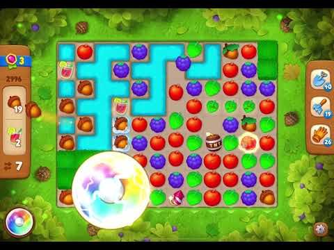 GardenScapes Level 2996 no boosters (17 moves)