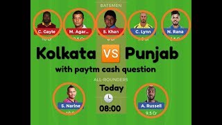 Kolkata vs Punjab Playing 11, dream11 team, And Pitch Report.