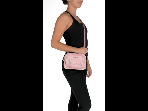 Women's Triple Zip Crossbody Bag, Set of 3 - Black, Red, Plaid