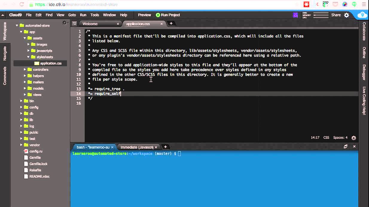 Quick overview of Cloud 9 Editor