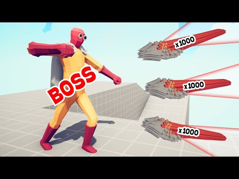 1000x OVERPOWERED SPEAR THROW vs EVERY BOSS | TABS - Totally Accurate Battle Simulator