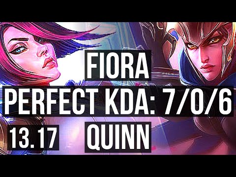FIORA vs QUINN (TOP) | 7/0/6, Godlike, 900K mastery | NA Diamond | 13.17