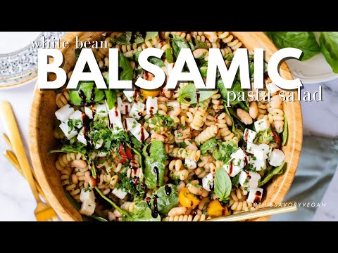 White Bean Balsamic Pasta Salad | This Savory Vegan