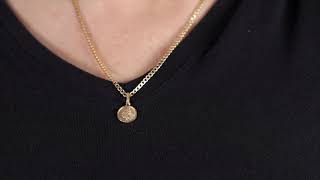 9ct Yellow Gold Single-Sided St. Round Christopher Pendant - 18mm