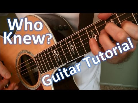 Who Knew -- P!nk -- Guitar Tutorial