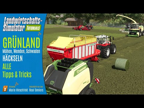 LS25 Tutorial Grünlandwirtschaft: Gras mähen, Heu machen und Silage herstellen leicht erklärt!