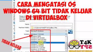 Cara mengatasi OS windows 64 bit tidak muncul di dalam virtualbox