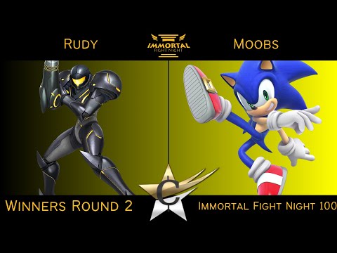 Immortal Fight Night 100 Winners Round 2 - Rudy (Samus) vs Moobs (Sonic) Smash Ultimate - SSBU