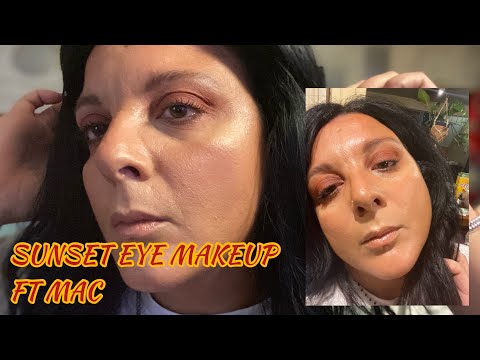MAC EYESHADOW GRWM -SUNSET EYES MAKEUP LOOK ft  MAC POWDER KISS soft matte eyeshadows
