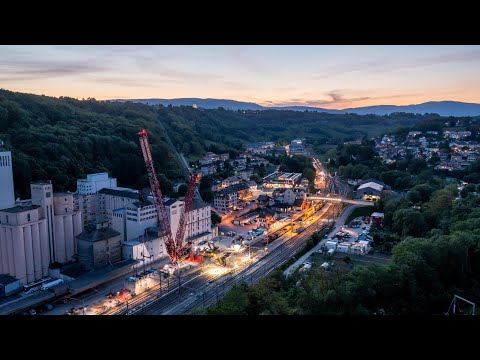 SWISS-FLY BORIS BRON - CFF - Mise en place d'un passage inférieur en gare de Cossonay-Penthalaz.