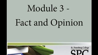 Module 3 - Fact and Opinion