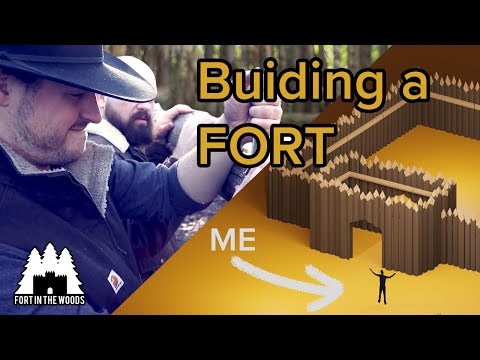 Building a huge fort in the woods and Blowing up a Tree  | Adding the log supports EP 8