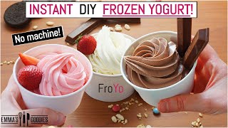 1 Minute, 3 Ingredient FROZEN YOGURT! *Instant* FroYo ICE CREAM RECIPE