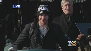 Carson Wentz Speaks At Super Bowl Championship Ceremony