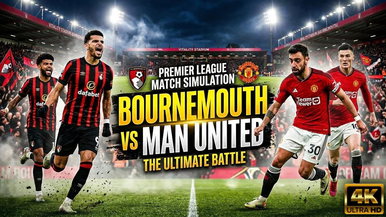 Bournemouth vs Manchester United | Premier League Simulation 4K 