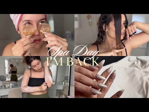 Spa Day: I'm back 💛 skin care, hair coloring and cut, nails 🧖🏼‍♀️🧘🏻‍♀️
