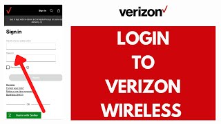 Verizon Wireless Login | Verizon.com | Verizon Login Sign In