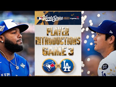 FULL INTROS: Blue Jays and Dodgers players are introduced ahead of Game 3 of the World Series! 🤩