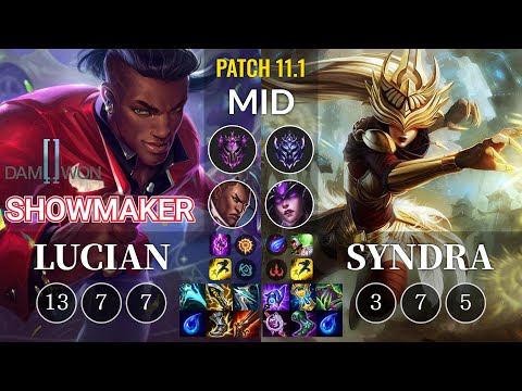 DWG Showmaker Lucian vs Syndra Mid - KR Patch 11.1