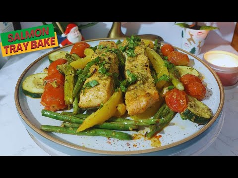 How To Make My Lemon Garlic Salmon Vegetable Tray Bake |Midweek Dinner| Quick Easy & Tasty