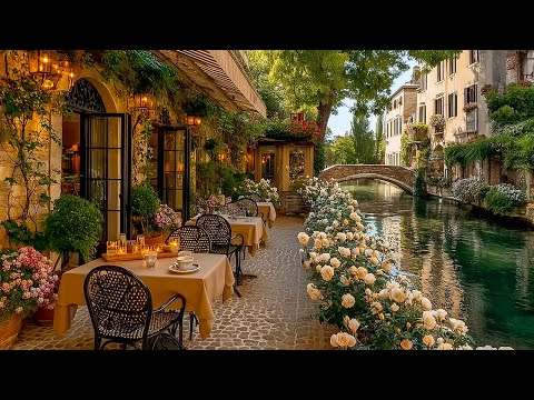 Romantic Canal-Side Café & Soft Jazz - Coffee Shop Ambience & Relaxing Jazz Bossa Nova Instrumental