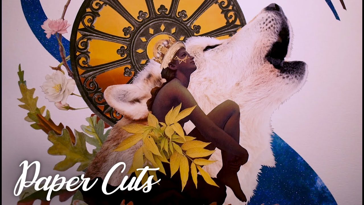 Watch this artist turn pages of magazines into surreal collages