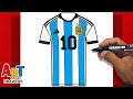 How to Draw MESSI 10 World Cup ARGENTINA | FIFA