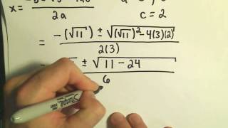 Solving Quadratic Equations using the Quadratic Formula - Example 2, Complex Solutions