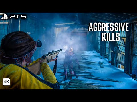 The Last of Us Part 1 PS5 Aggressive & Brutal Kills Gameplay - Explosive Ellie