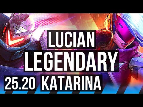 LUCIAN vs KATARINA (MID) | 16/2/7, Legendary, 6 solo kills, 46k DMG | EUW Master | 25.20