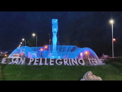 San Pellegrino, la nuova illuminazione della fontana a ingresso città