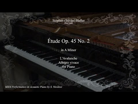 S.Heller: Étude Op  45 No 2 in A Minor "L'Avalanche" Allegro vivace, for Piano