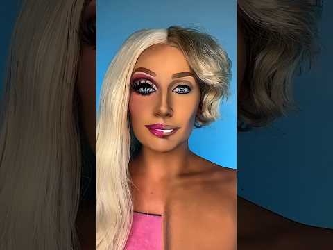 Half Barbie Half Ken Transformation! #Barbiemakeup #ken #barbiedoll #halfandhalf
