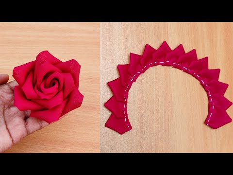 DIY: How to make an adorable fabric rose flower ~ in just 4 minutes! | Kapde ke Phool Banana