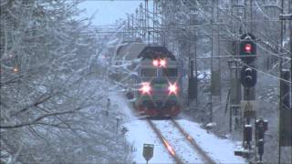 preview picture of video 'Green Cargo Rc4 1162 Car Carrier Train 11 desember'
