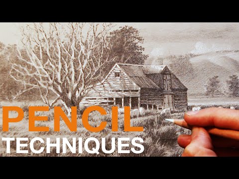 Drawing a BARN, Rural Scene - How I use GRAPHITE!