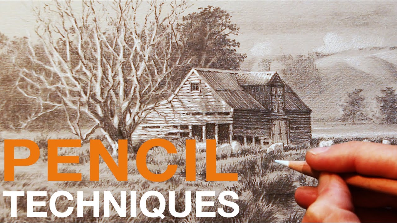 Drawing a BARN, Rural Scene - How I use GRAPHITE!