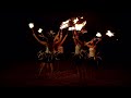 Hawaiian Fire Hula Dance Show Beach In Hawaii
