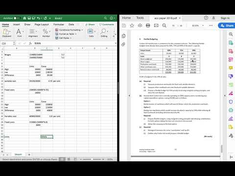 Conlon: 2018 Leaving Cert questin 9   flexible budget:marginal
