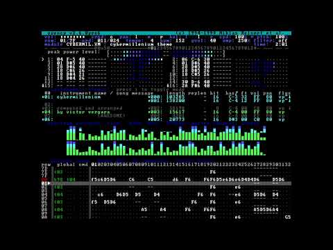 Open Cubic Player - "Cybermillenium Theme" by Victor Vergara - Sound Blaster AWE32 - MS-DOS 6.22