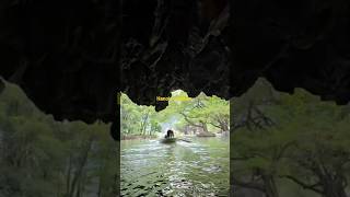 Boating through Tam Coc, hanoi city, Vietnam.