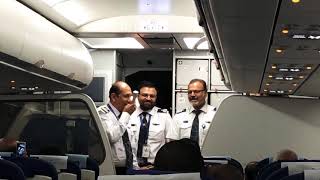 preview picture of video 'First Flight to Singapore from Vijayawada. Captain Rajesh addressing passengers'