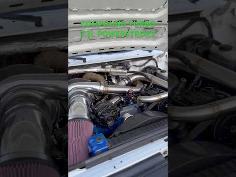OBS Ford 7.3L Powerstroke with compound turbos. #turbo #boosted #fordperformance #fabrication #speed