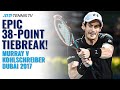 EPIC 38-Point Tiebreak Between Andy Murray & Philipp Kohlschreiber | Dubai 2017