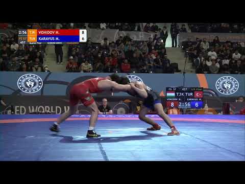 1/4 FS - 57 kg: H. VOHIDOV (TJK) v. M. KARAVUS (TUR)