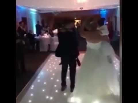 Moment 'wedding crasher' bursts in on reception shouting 'it should have been me' to horror of bride
